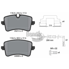 BENDIX Braking fékbetétkészlet, tárcsafék BENDIX Braking BPD1559 autóalkatrész