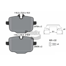 BENDIX Braking fékbetétkészlet, tárcsafék BENDIX Braking BPD1585 autóalkatrész