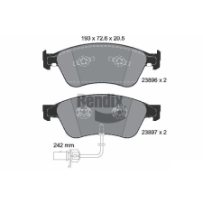 BENDIX Braking fékbetétkészlet, tárcsafék BENDIX Braking BPD1612 autóalkatrész