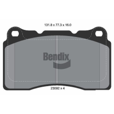 BENDIX Braking fékbetétkészlet, tárcsafék BENDIX Braking BPD1918 autóalkatrész