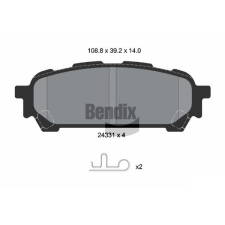 BENDIX Braking fékbetétkészlet, tárcsafék BENDIX Braking BPD2130 autóalkatrész