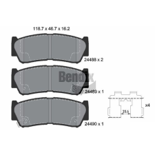 BENDIX Braking fékbetétkészlet, tárcsafék BENDIX Braking BPD2160 autóalkatrész