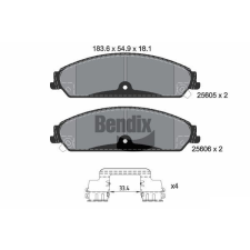 BENDIX Braking fékbetétkészlet, tárcsafék BENDIX Braking BPD2255 autóalkatrész