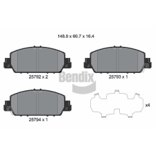 BENDIX Braking fékbetétkészlet, tárcsafék BENDIX Braking BPD2268 autóalkatrész