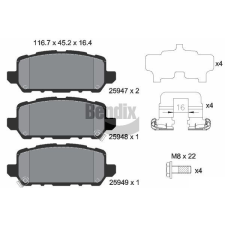 BENDIX Braking fékbetétkészlet, tárcsafék BENDIX Braking BPD2277 autóalkatrész