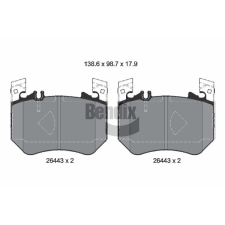BENDIX Braking fékbetétkészlet, tárcsafék BENDIX Braking BPD2368 autóalkatrész