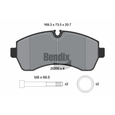 BENDIX Braking fékbetétkészlet, tárcsafék BENDIX Braking BPD2411 autóalkatrész