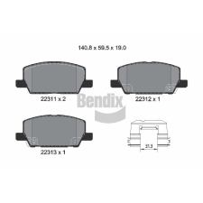 BENDIX Braking fékbetétkészlet, tárcsafék BENDIX Braking BPD2452 autóalkatrész