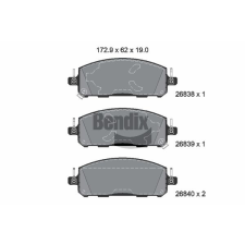 BENDIX Braking fékbetétkészlet, tárcsafék BENDIX Braking BPD2541 autóalkatrész