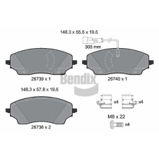 BENDIX Braking fékbetétkészlet, tárcsafék BENDIX Braking BPD2546 autóalkatrész