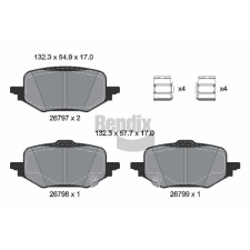 BENDIX Braking fékbetétkészlet, tárcsafék BENDIX Braking BPD2569 autóalkatrész