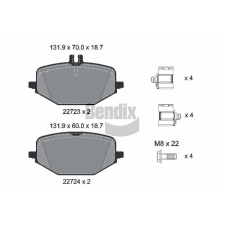 BENDIX Braking fékbetétkészlet, tárcsafék BENDIX Braking BPD2595 autóalkatrész