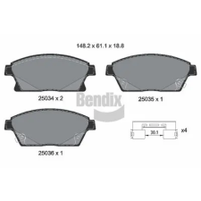 BENDIX Braking fékbetétkészlet, tárcsafék BPD1051 autóalkatrész