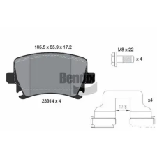 BENDIX Braking fékbetétkészlet, tárcsafék BPD1062 autóalkatrész
