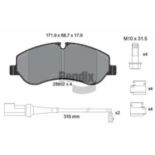 BENDIX Braking fékbetétkészlet, tárcsafék BPD1074 autóalkatrész