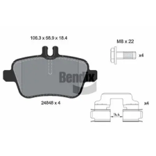 BENDIX Braking fékbetétkészlet, tárcsafék BPD1084 autóalkatrész