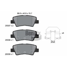 BENDIX Braking fékbetétkészlet, tárcsafék BPD1176 autóalkatrész
