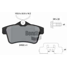 BENDIX Braking fékbetétkészlet, tárcsafék BPD1572 autóalkatrész
