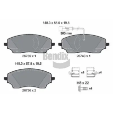 BENDIX Braking fékbetétkészlet, tárcsafék BPD2546 fékbetét
