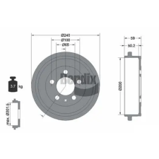 BENDIX Braking fékdob BDM1055 autóalkatrész