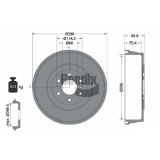 BENDIX Braking fékdob BENDIX Braking BDM1165 autóalkatrész