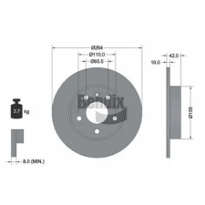 BENDIX Braking féktárcsa BDS1038 autóalkatrész