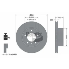 BENDIX Braking féktárcsa BDS1043 autóalkatrész