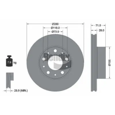 BENDIX Braking féktárcsa BDS1047 autóalkatrész