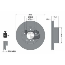 BENDIX Braking féktárcsa BDS1098HC autóalkatrész