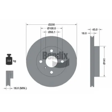 BENDIX Braking féktárcsa BDS1102 autóalkatrész