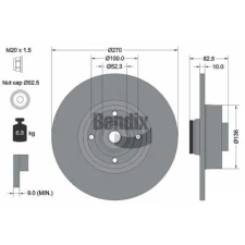 BENDIX Braking féktárcsa BDS1108 autóalkatrész