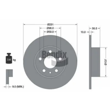 BENDIX Braking féktárcsa BDS1233 autóalkatrész