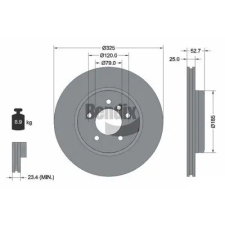 BENDIX Braking féktárcsa BDS1270HC autóalkatrész