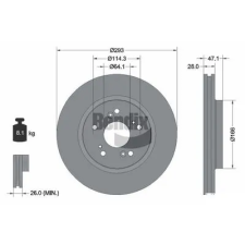 BENDIX Braking féktárcsa BDS1284 autóalkatrész