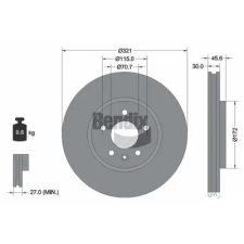 BENDIX Braking féktárcsa BDS1299HC autóalkatrész