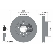 BENDIX Braking féktárcsa BDS1545RHC autóalkatrész