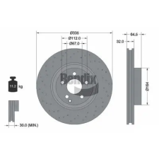 BENDIX Braking féktárcsa BDS1651HC autóalkatrész