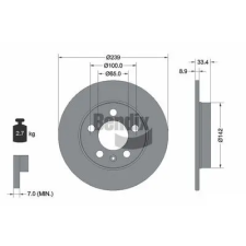 BENDIX Braking féktárcsa BDS1668 autóalkatrész