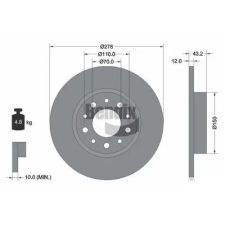 BENDIX Braking féktárcsa BDS1799 autóalkatrész