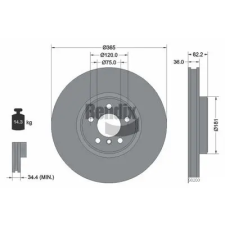BENDIX Braking féktárcsa BDS1832HC autóalkatrész