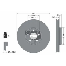 BENDIX Braking féktárcsa BDS1963 autóalkatrész