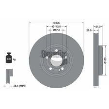 BENDIX Braking féktárcsa BDS1986HC autóalkatrész