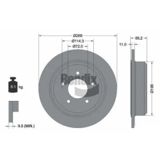 BENDIX Braking féktárcsa BDS2012 autóalkatrész