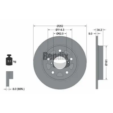 BENDIX Braking féktárcsa BDS2107 autóalkatrész