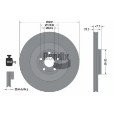 BENDIX Braking féktárcsa BDS2350HC autóalkatrész
