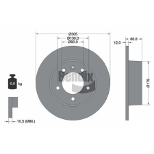 BENDIX Braking féktárcsa BENDIX Braking BDS1053 autóalkatrész