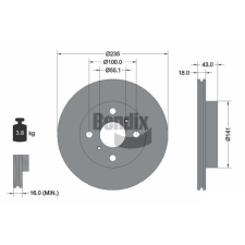 BENDIX Braking féktárcsa BENDIX Braking BDS1102 autóalkatrész