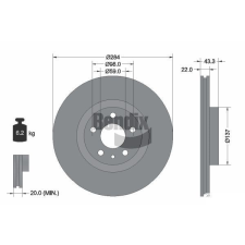 BENDIX Braking féktárcsa BENDIX Braking BDS1168 féktárcsa