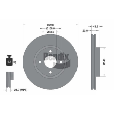 BENDIX Braking féktárcsa BENDIX Braking BDS1177 féktárcsa