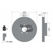 BENDIX Braking féktárcsa BENDIX Braking BDS1263HC féktárcsa